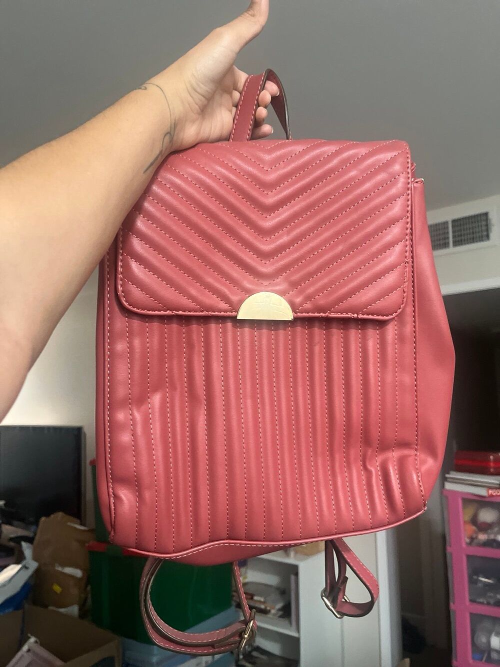 Dusty Rose Backpack with Adjustable Straps